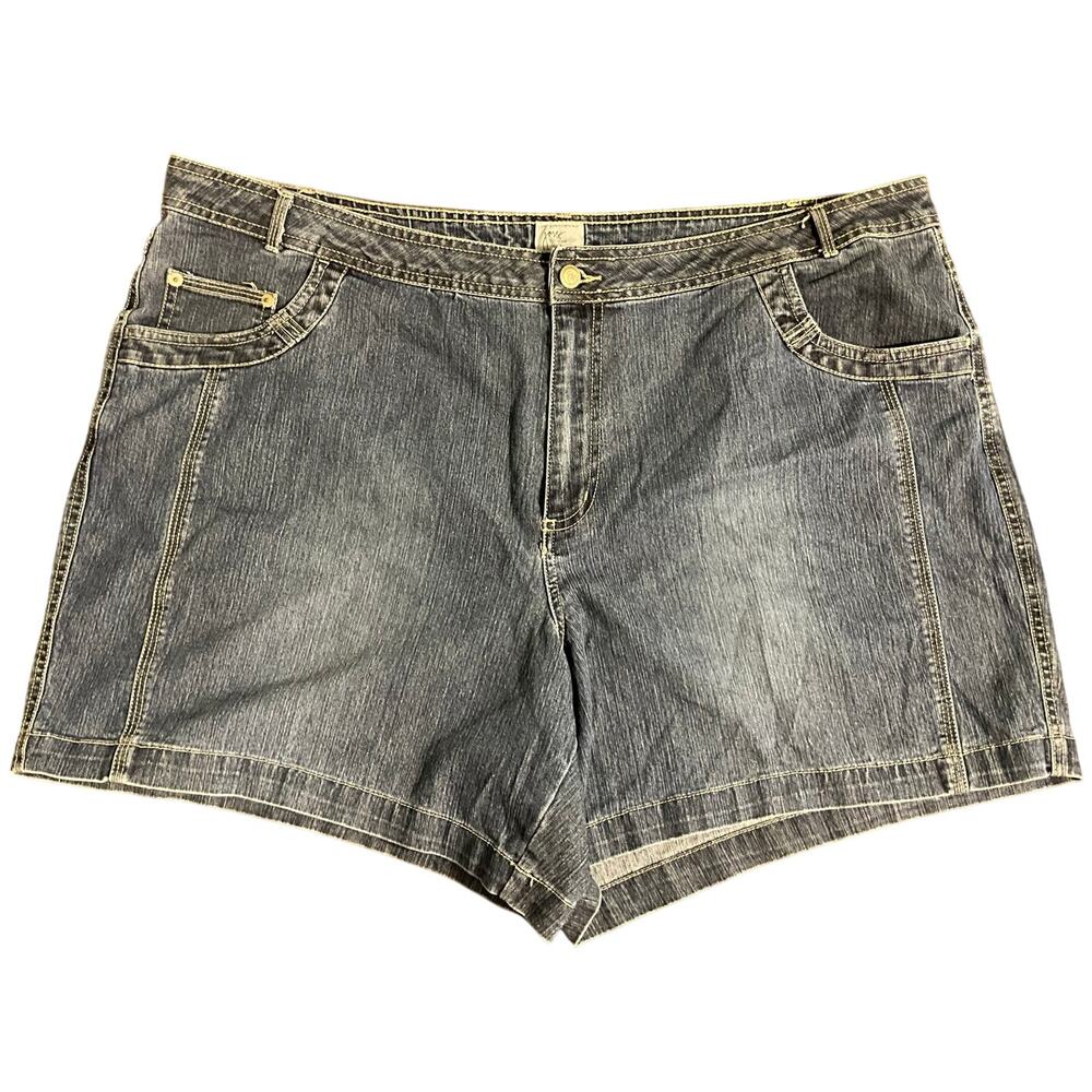 JMS Just My Size Women's Denim Shorts 24W Stretch Pockets Top Stitching